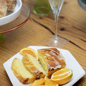 Orange Glazed Mimosa Cake - Gluten Free detail view by Two and a Half Irishmen - Traditional Irish Baking