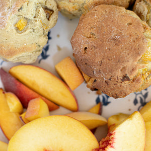 Orchard Peach Cream Scones detail view by Two and a Half Irishmen - Traditional Irish Baking