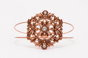 Copper Rhinestone Guitar String Bracelet by N Harmony Jewelry, handmade jewelry detail photo 2