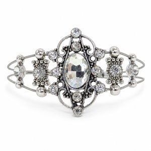 Five Slider Silver Rhinestone Guitar String Bracelet by N Harmony Jewelry, handmade jewelry detail photo 3