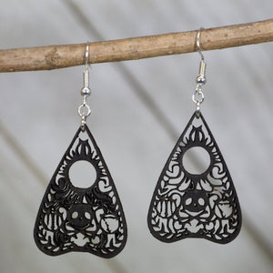Ouija Planchette Wooden Dangle Earrings | Gothic Jewelry by Cate's Concepts, LLC, handmade jewelry main product photo
