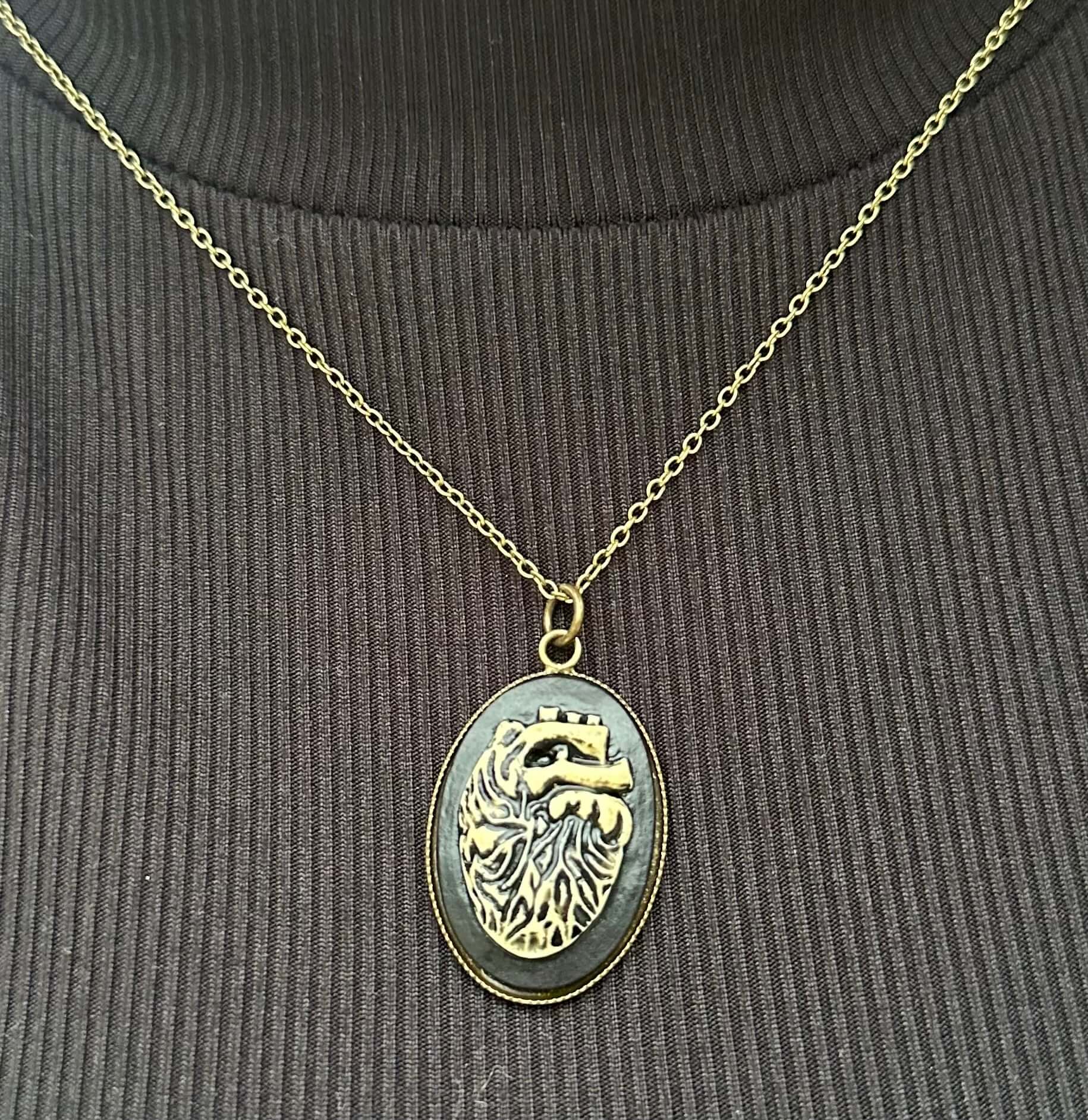 Oval Relic Pendant Necklace | Fantasy Rune Jewelry Gift by Mushroom Lady Co, handmade jewelry detail photo 2