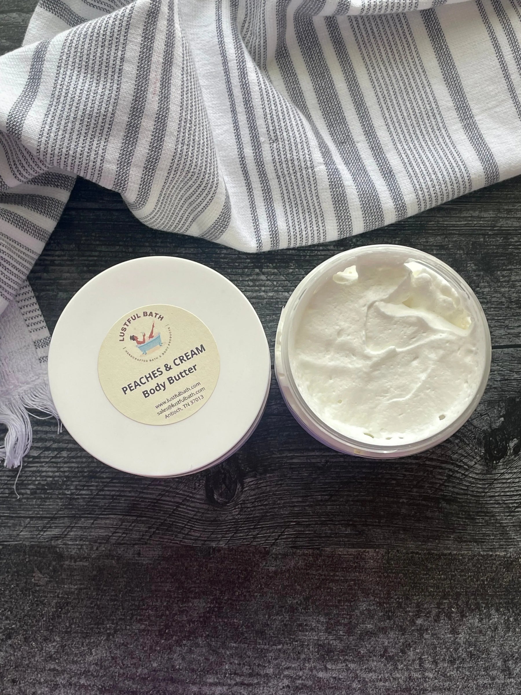 Peaches & Cream Body Butter by Lustful Bath, LLC, natural skincare detail photo 4