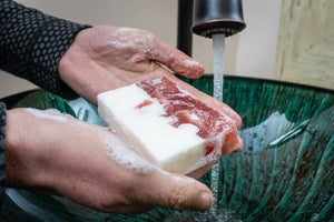 Peppermint Goats Milk Soap Slice 5 Oz. by Essential Journeys, Southern food gift detail photo 2