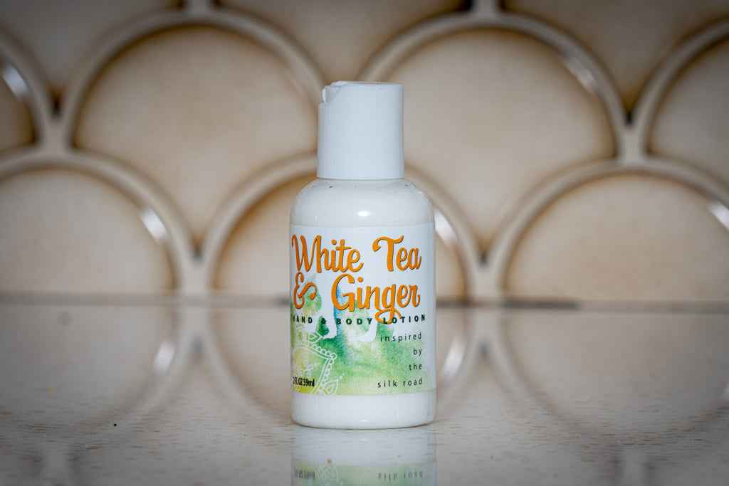 White Tea & Ginger Hand & Body Lotion 16 Oz Or 2 Oz by Essential Journeys, Southern food gift detail photo 12