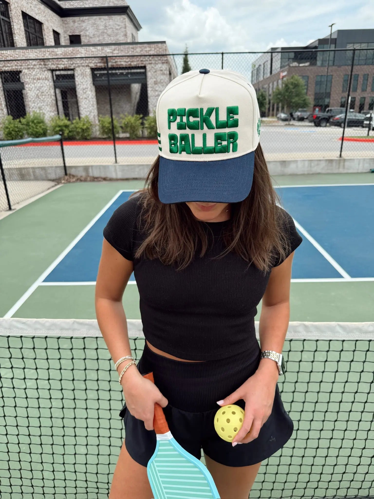 PICKLEBALLER - Vintage Trucker Hat by KenzKustomz, Southern lifestyle apparel detail photo 5