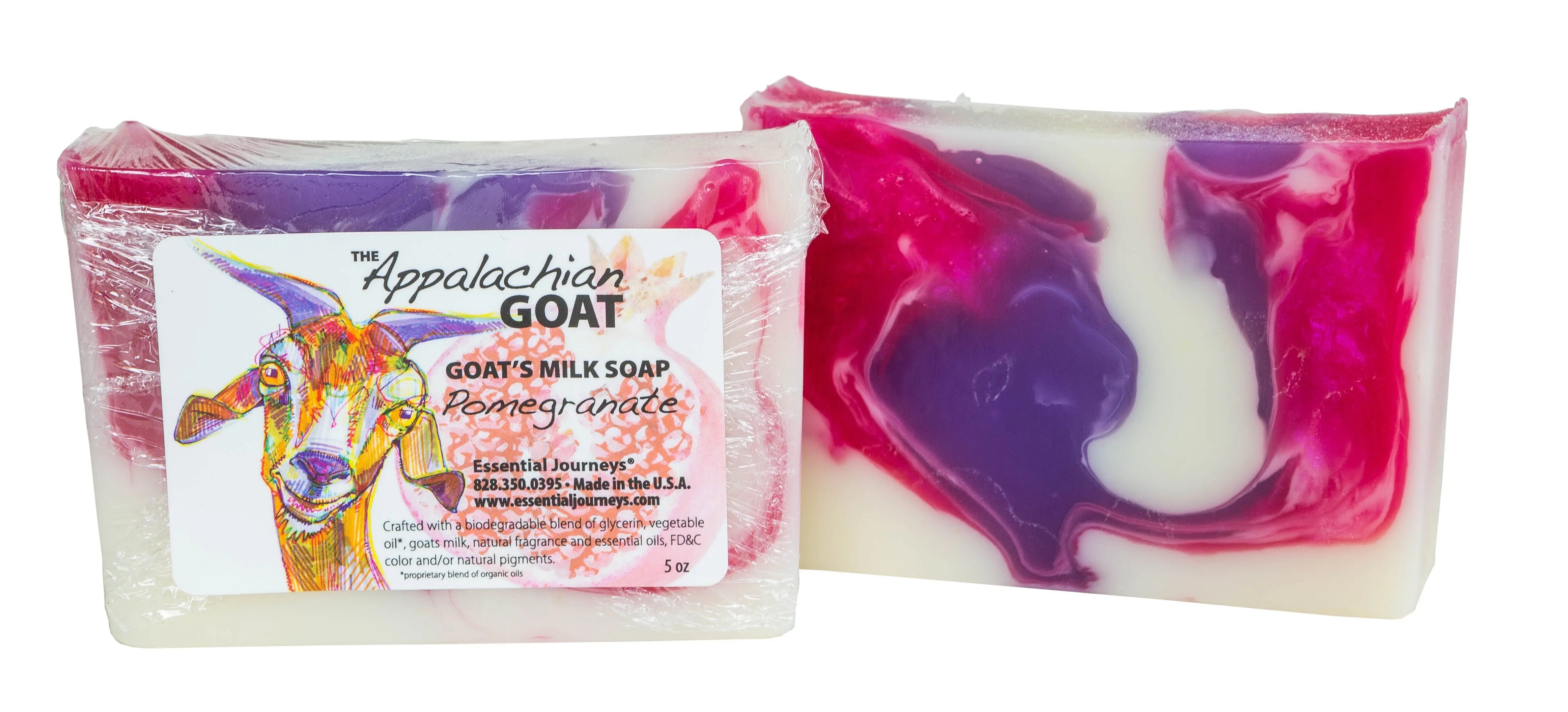 Pomegranate Goat'S Milk Soap Slice 5 Oz. by Essential Journeys, natural skincare main product photo