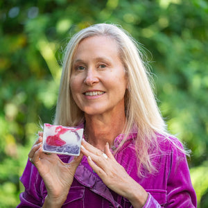 Pomegranate Goat'S Milk Soap Slice 5 Oz. by Essential Journeys, natural skincare detail photo 7