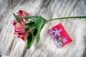 Pomegranate Soap Slice 5.5 Oz. by Essential Journeys, natural skincare detail photo 3