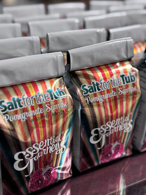 Pomegranate Sunrise Arnica Bath Salts by Essential Journeys, Southern food gift detail photo 7