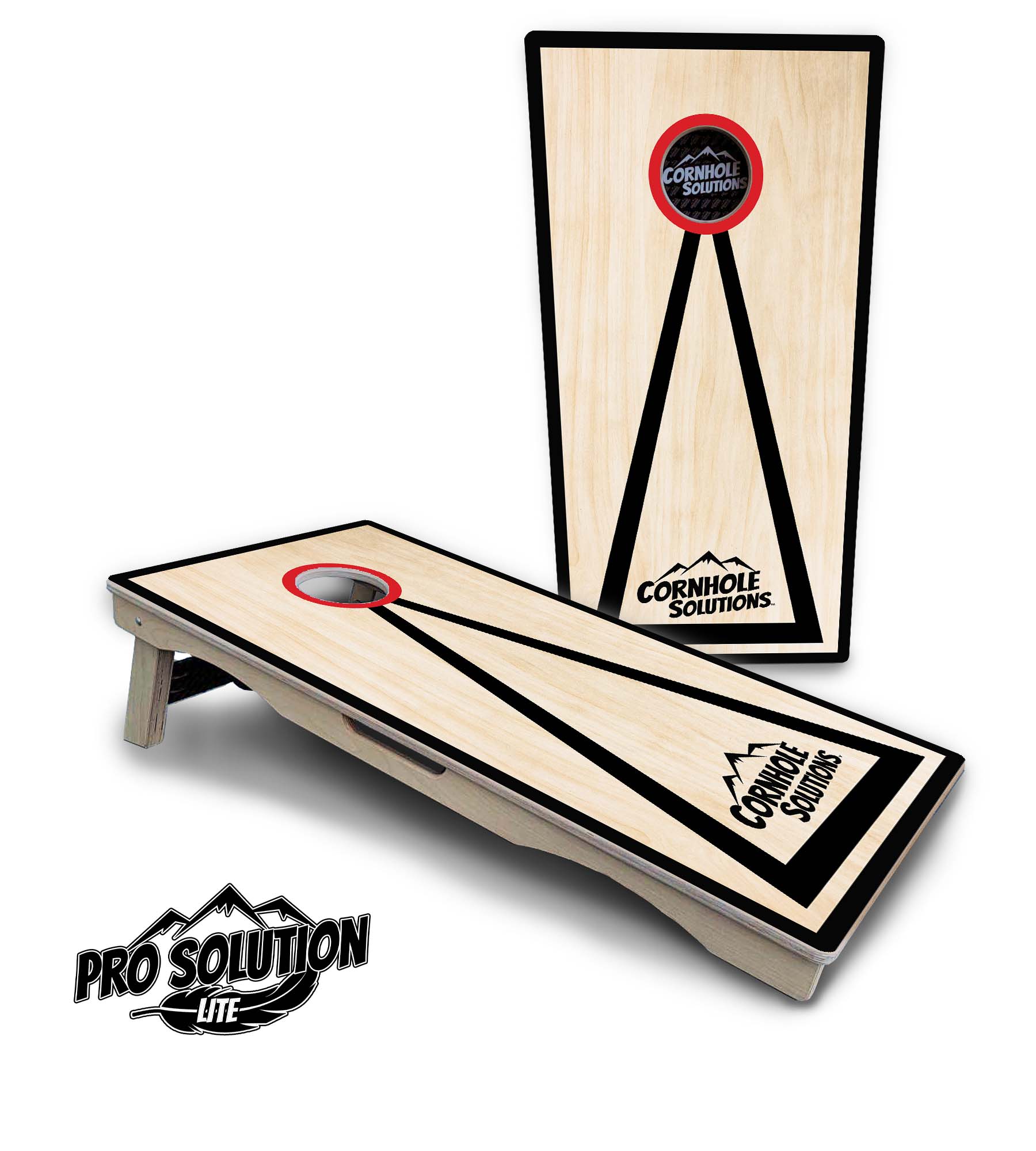 Red / Black Hole Ring Cornhole Boards - Pro Lite Series