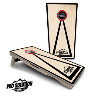 Red / Black Hole Ring Cornhole Boards - Pro Lite Series
