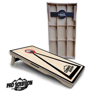 Red / Black Hole Ring Cornhole Boards - Pro Lite Series