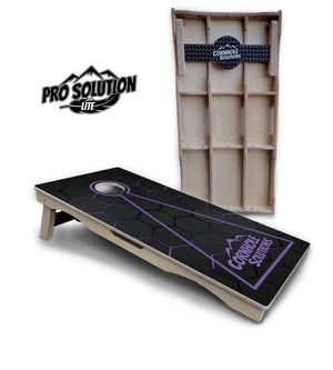 Glow Hole Black Cornhole Boards - Pro Solution Lite Series
