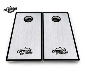 Red/Black Hole Ring Grey Wash Cornhole Boards - Pro Solution Lite Series