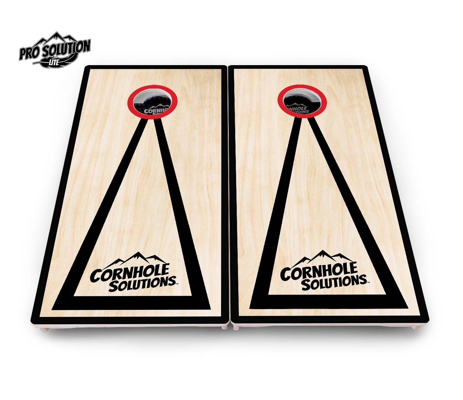 Red / Black Hole Ring Cornhole Boards - Pro Lite Series