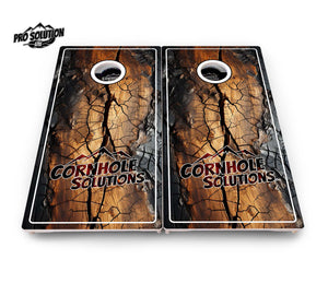 Distressed Live Edge Cornhole Boards - Pro Solution Lite Series