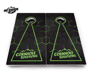 Glow Hole Black Cornhole Boards - Pro Solution Lite Series
