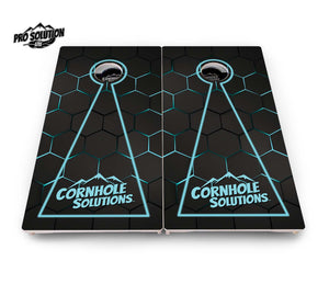 Glow Hole Black Cornhole Boards - Pro Solution Lite Series