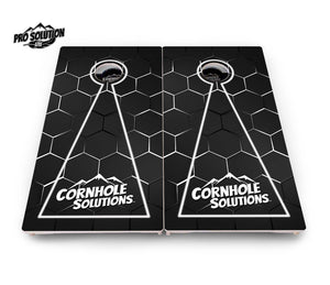 Glow Hole Black Cornhole Boards - Pro Solution Lite Series