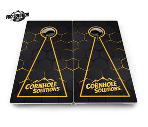 Glow Hole Black Cornhole Boards - Pro Solution Lite Series