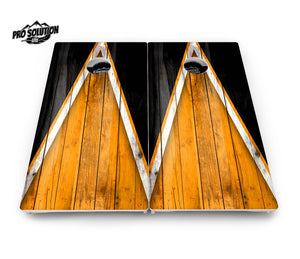 Orange & Black Triangle Cornhole Boards - Pro Solution Lite Series