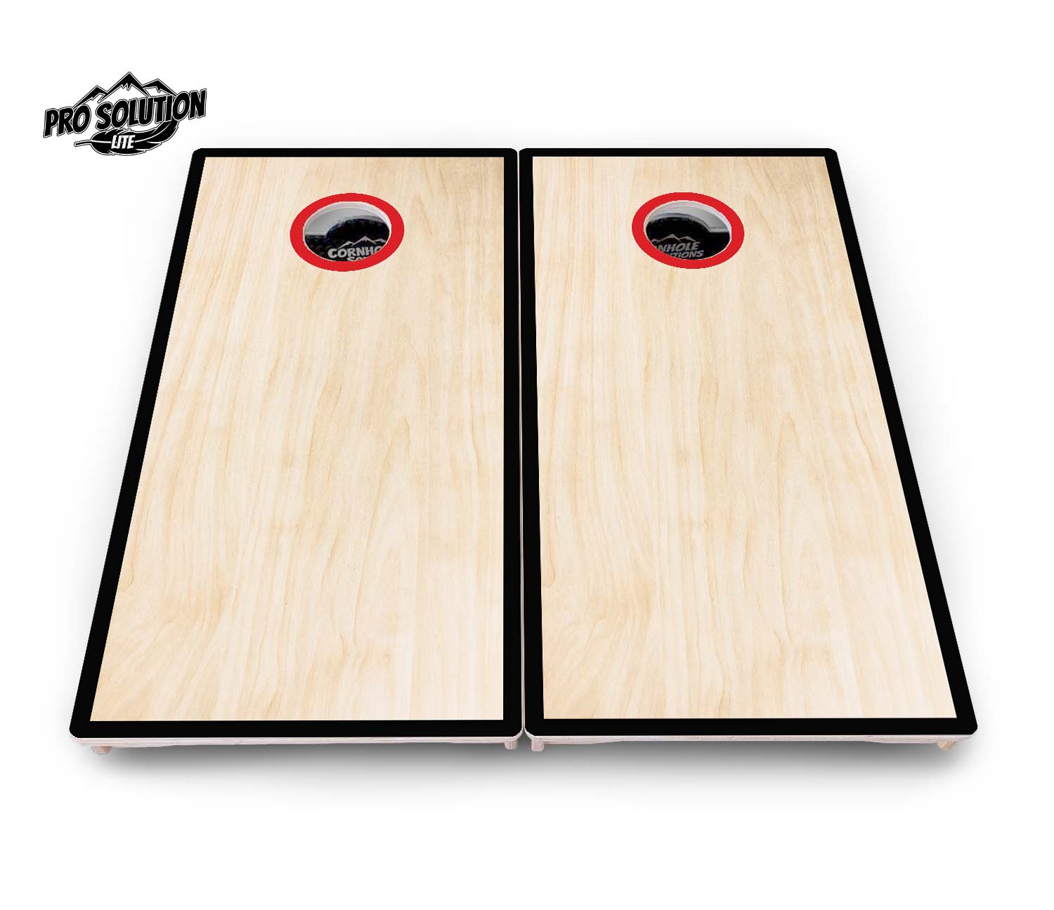 Red / Black Hole Ring Cornhole Boards - Pro Lite Series