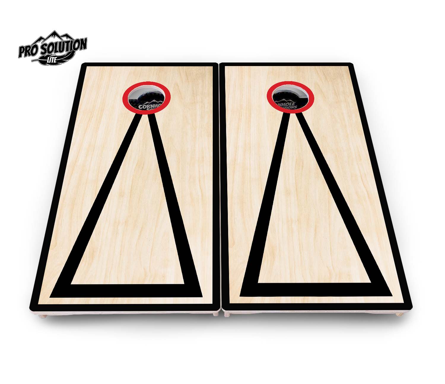 Red / Black Hole Ring Cornhole Boards - Pro Lite Series