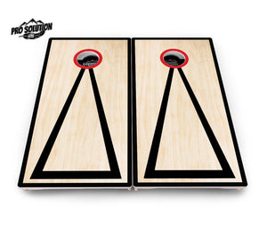 Red / Black Hole Ring Cornhole Boards - Pro Lite Series