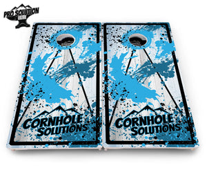 Paint Splatter CS Logo Cornhole Boards - Pro Solution Elite Series by Cornhole Solutions, custom cornhole board detail photo 5