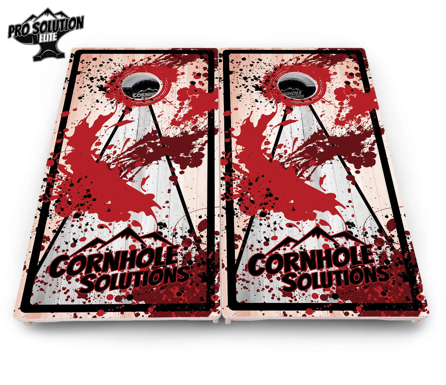 Paint Splatter CS Logo Cornhole Boards - Pro Solution Elite Series by Cornhole Solutions, custom cornhole board detail photo 18