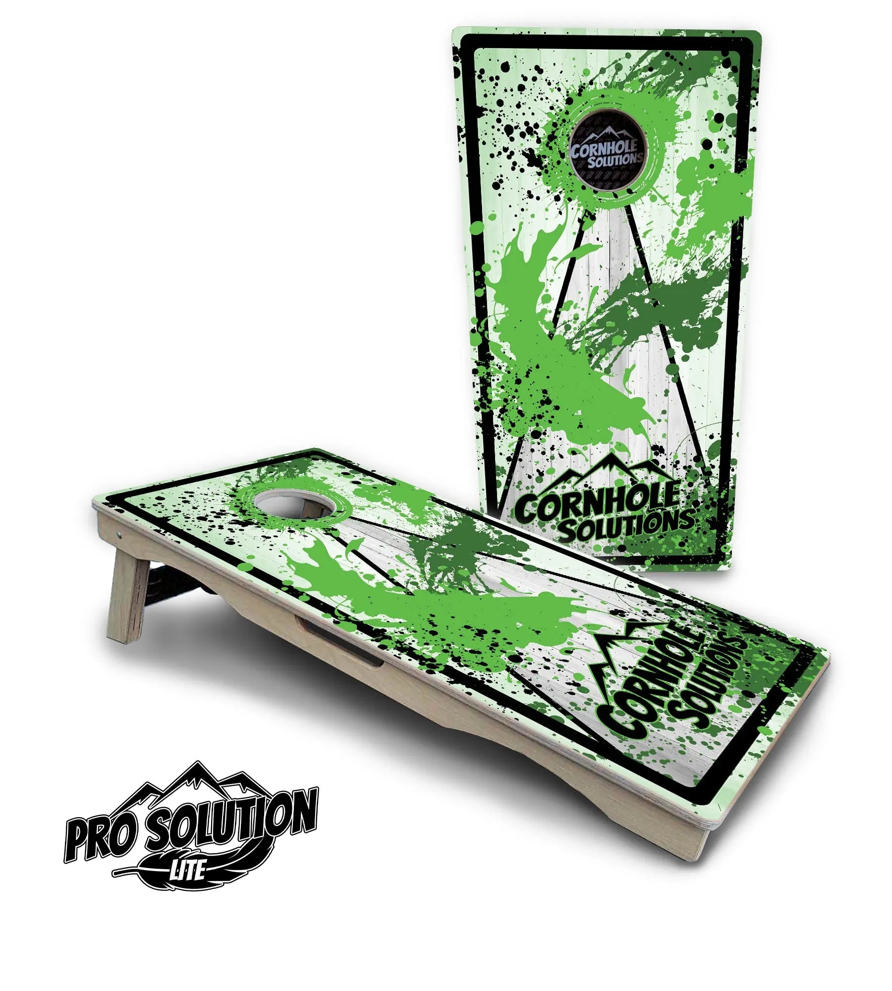 Paint Splatter CS Logo Cornhole Boards - Pro Solution Lite Series by Cornhole Solutions, custom cornhole board detail photo 6