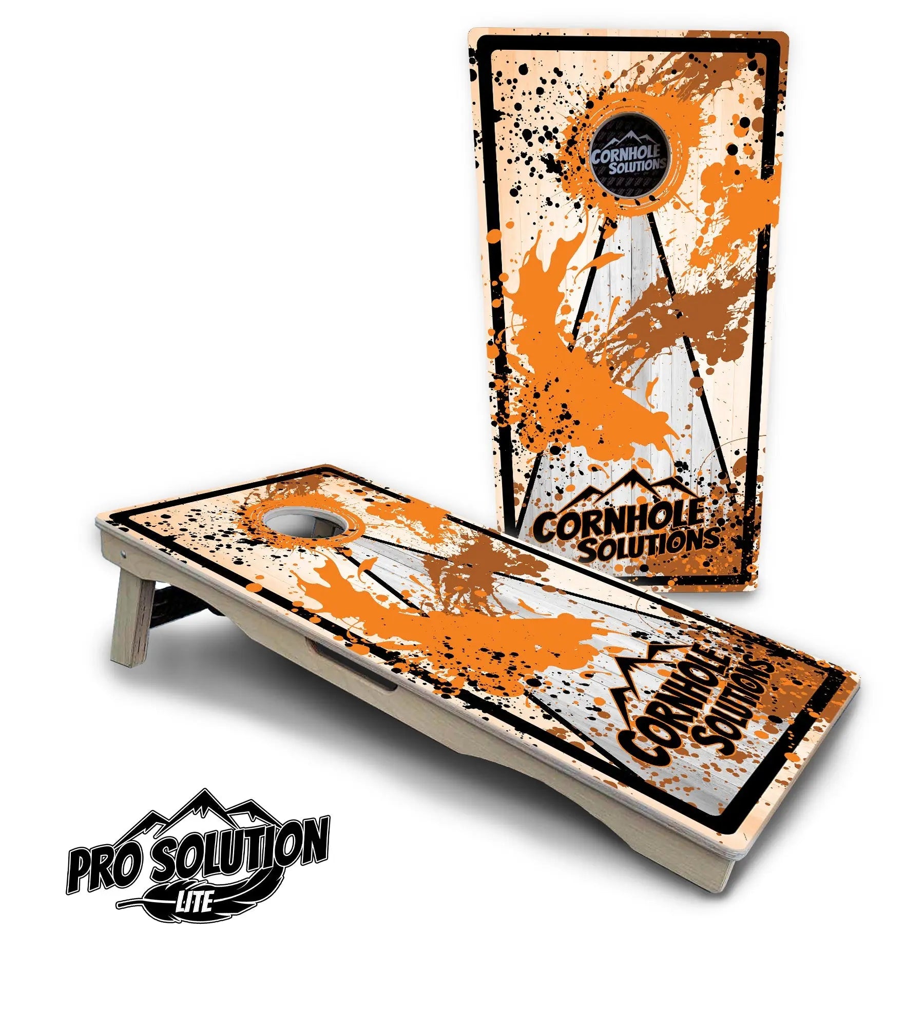 Paint Splatter CS Logo Cornhole Boards - Pro Solution Lite Series by Cornhole Solutions, custom cornhole board detail photo 10