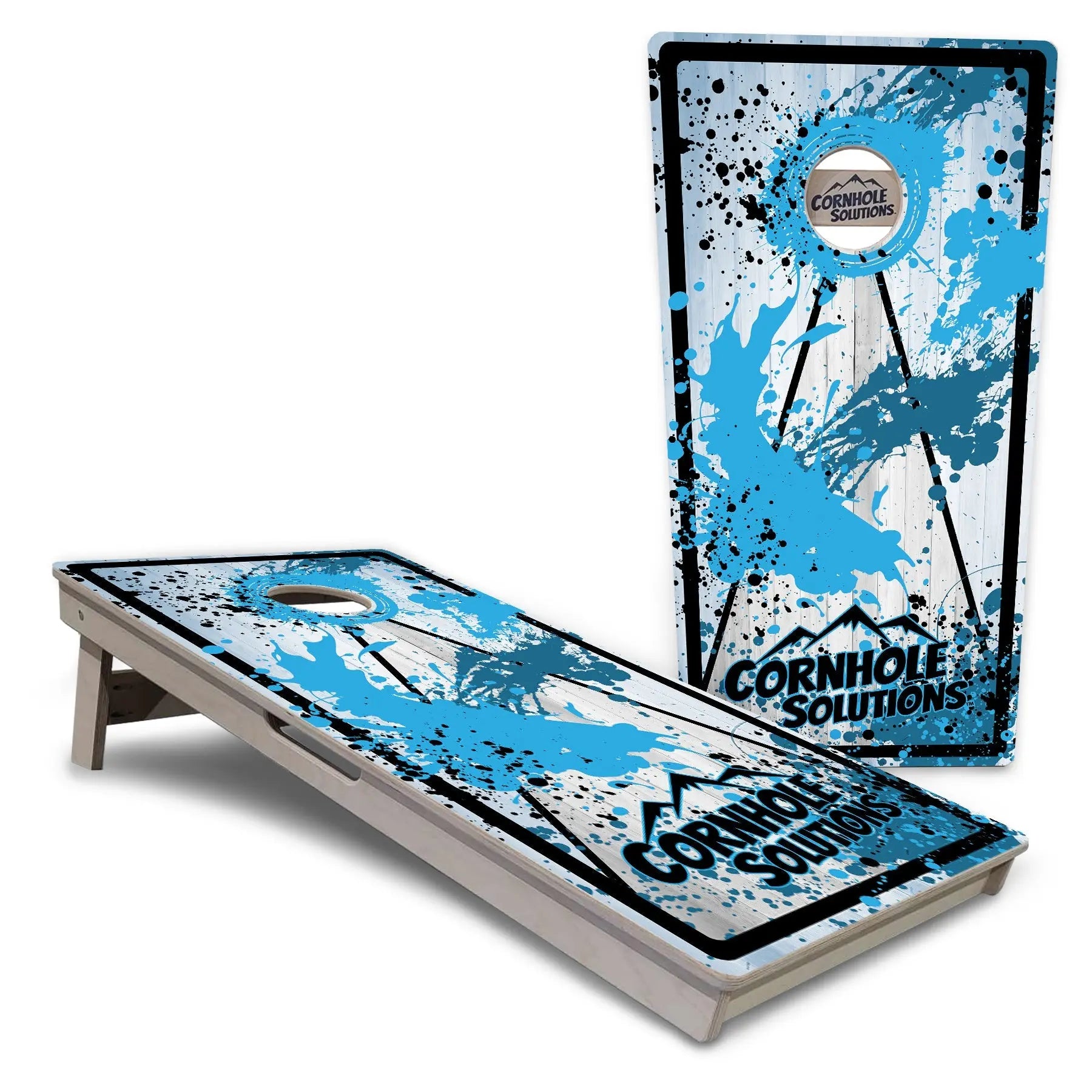 Paint Splatter Cornhole Boards - Professional Tournament Series by Cornhole Solutions, custom cornhole board main product photo