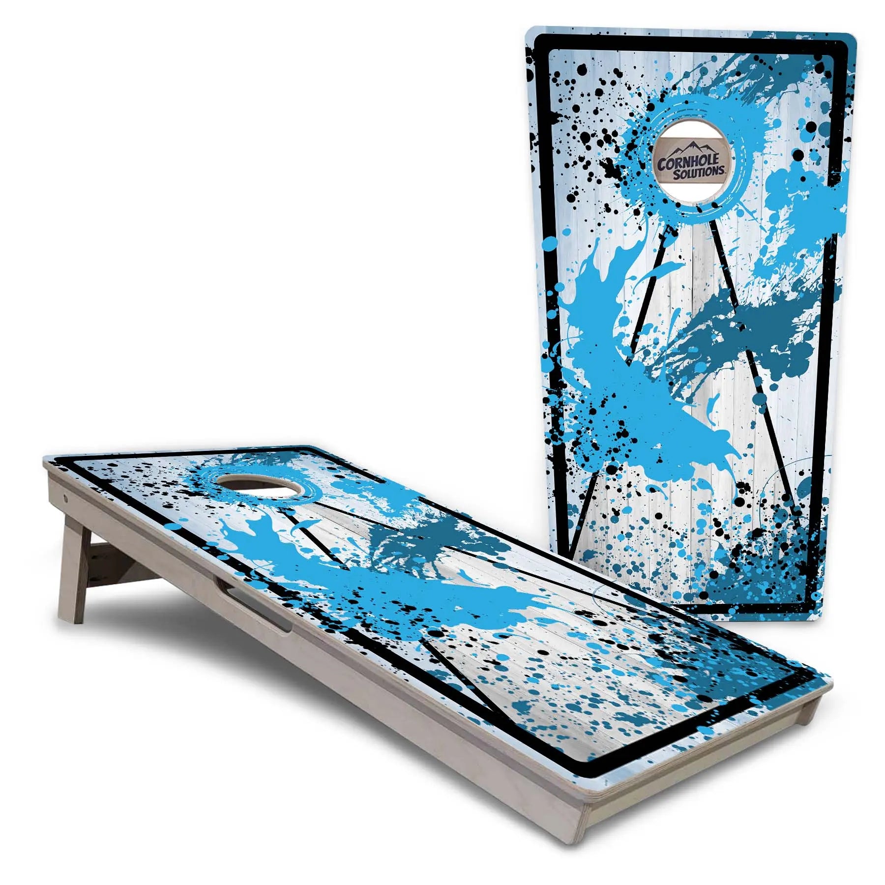 Paint Splatter Cornhole Boards - Professional Tournament Series by Cornhole Solutions, custom cornhole board main product photo