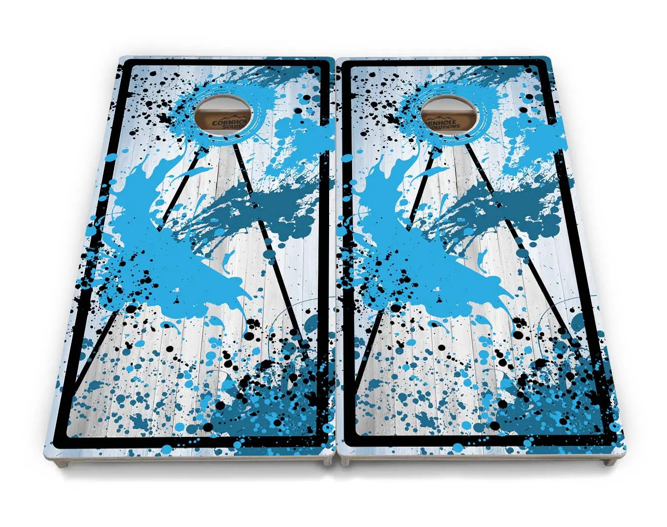Paint Splatter Cornhole Boards - Professional Tournament Series by Cornhole Solutions, custom cornhole board detail photo 2