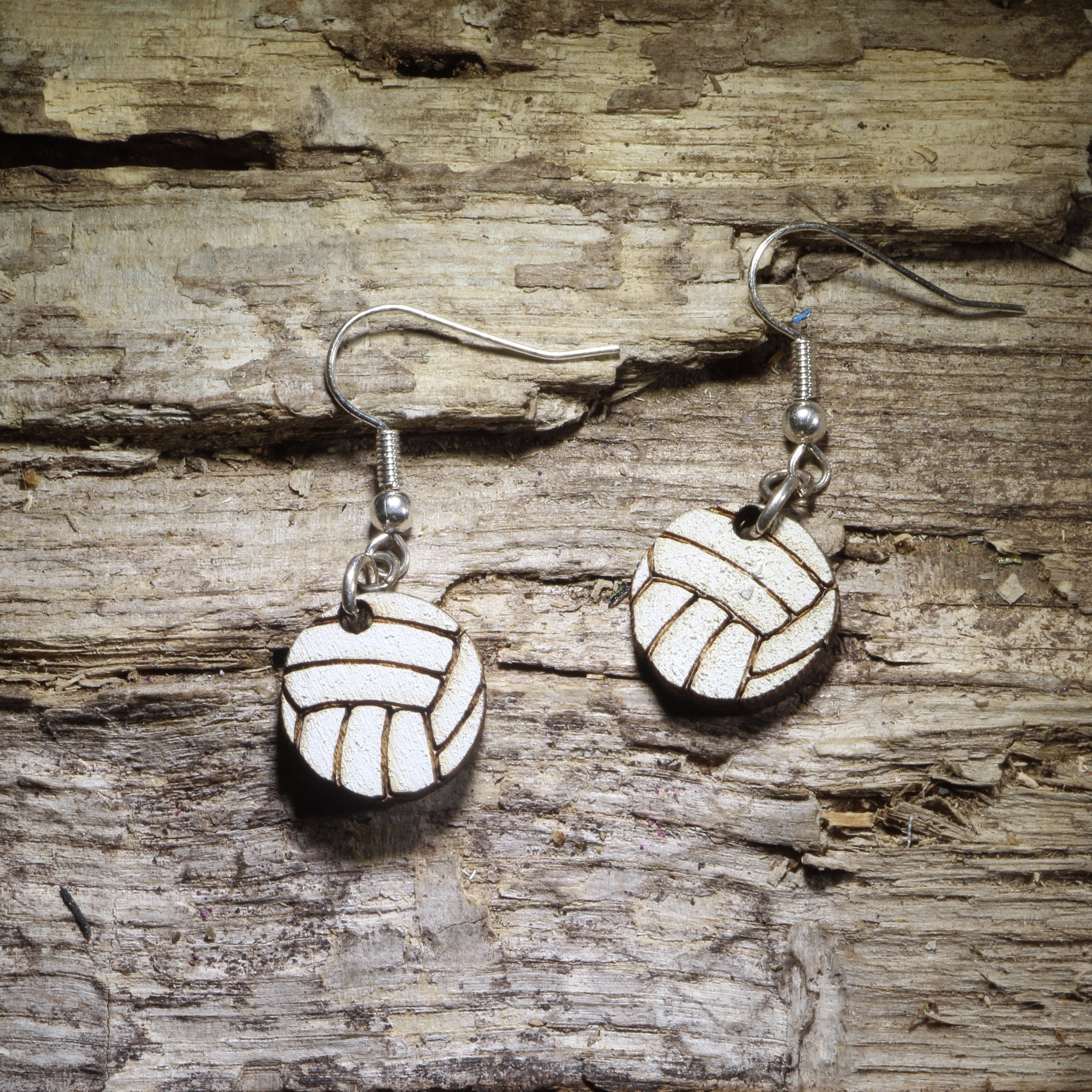 Volleyball Wooden Dangle Earrings | Sports Jewelry