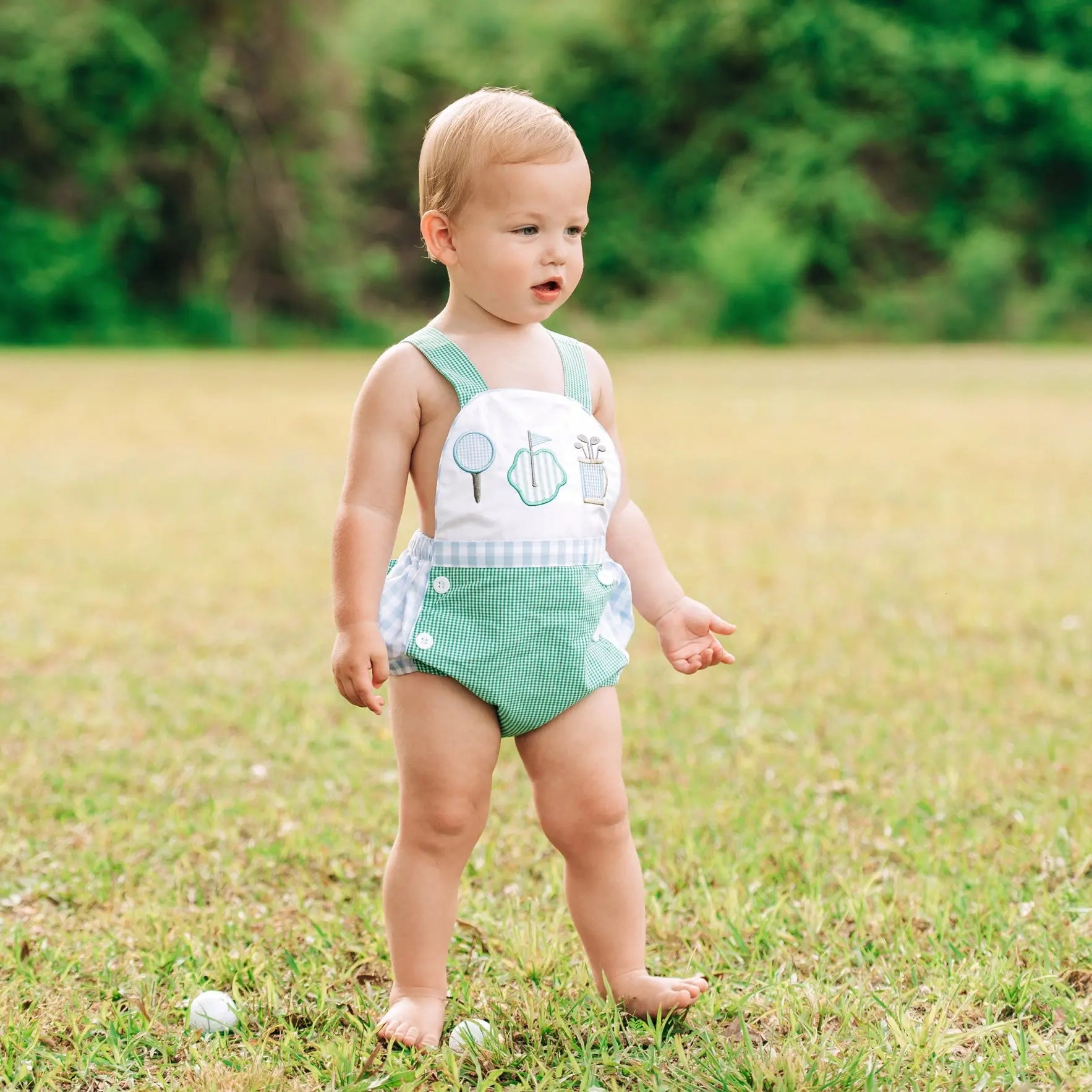 Par-Tee Golf Sunsuit by Seven Lantern Lane, Southern lifestyle apparel detail photo 2