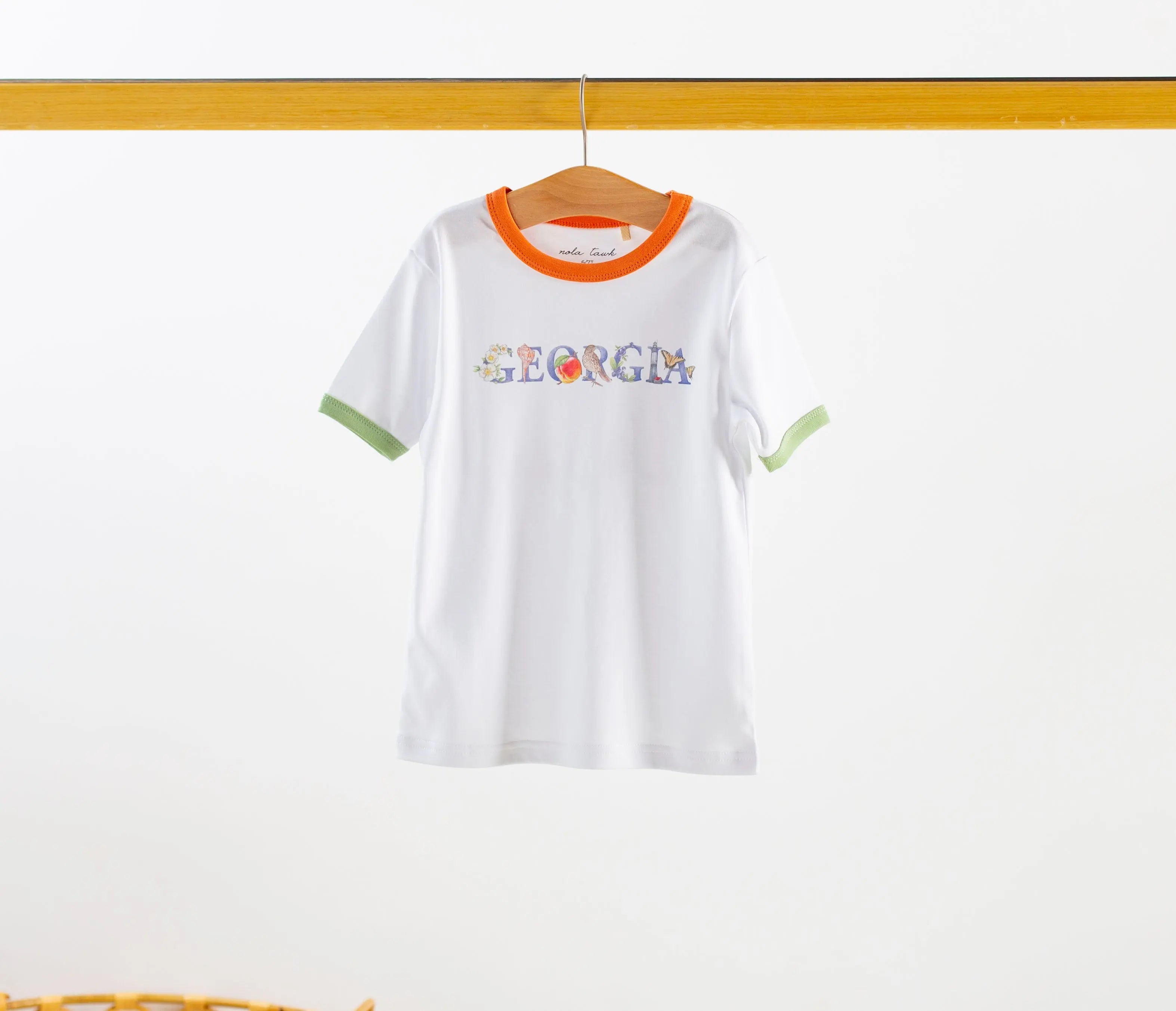 Peachy Georgia Organic Cotton Tee by Nola Tawk, Southern lifestyle apparel main product photo