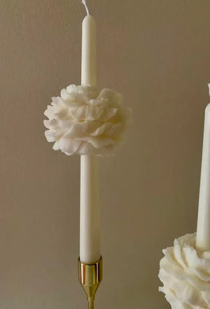Peony Flower Taper Candle by Believe Candle, scented candle detail photo 3