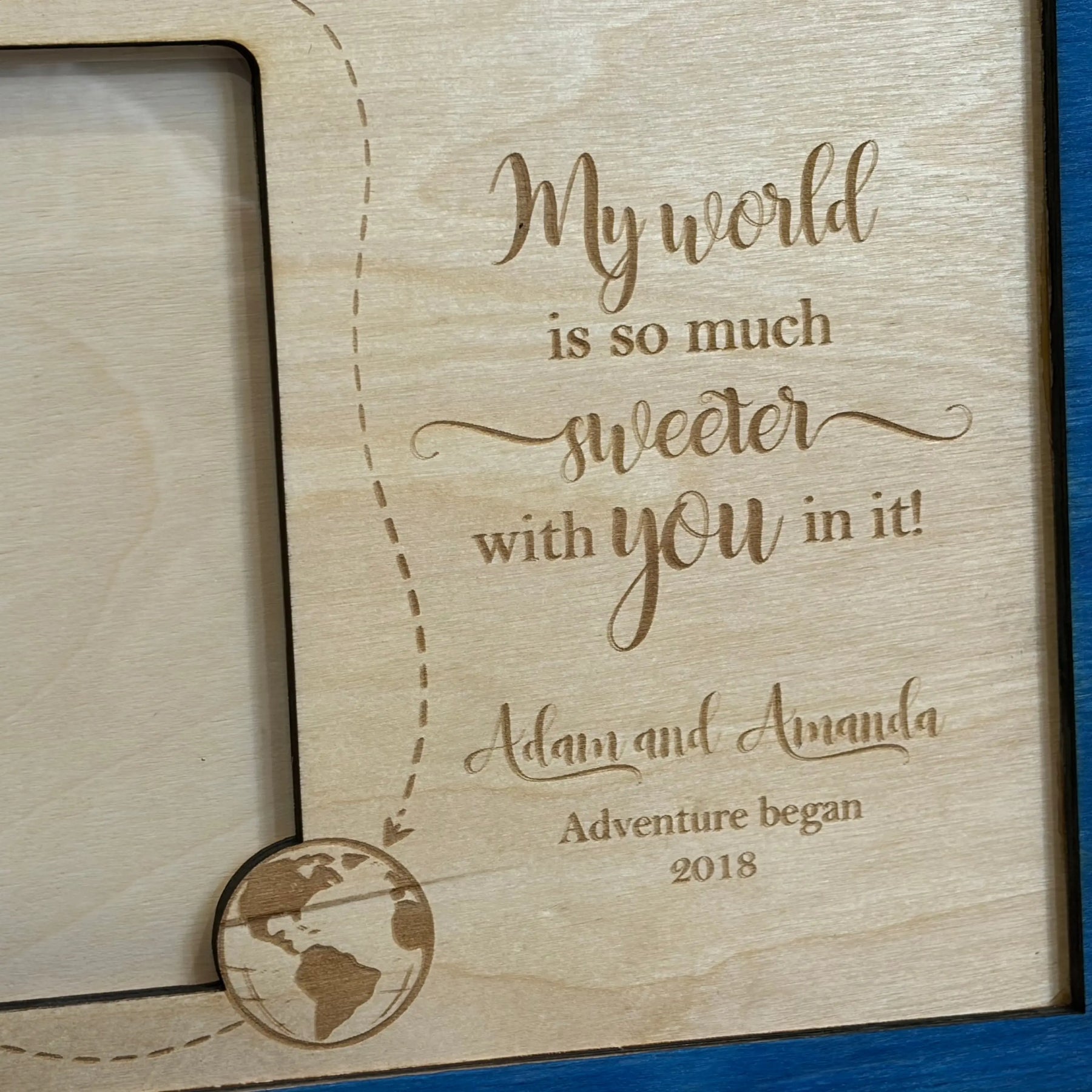 Personalized Couple Frame with Red or Blue Accent by Poor Hog Customs, Southern home decor detail photo 3