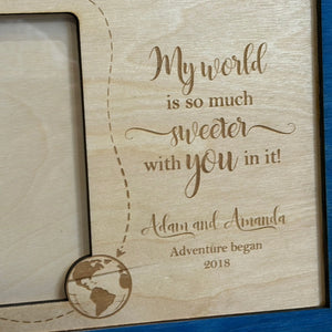 Personalized Couple Frame with Red or Blue Accent by Poor Hog Customs, Southern home decor detail photo 3