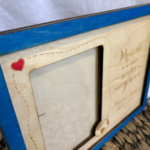 Personalized Couple Frame with Red or Blue Accent by Poor Hog Customs, Southern home decor detail photo 4