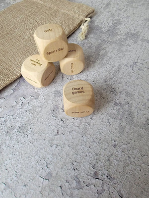 Personalized Couples Date Decision Dice by EverLee Creations, party games main product photo