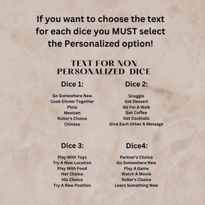 Personalized Couples Date Decision Dice by EverLee Creations, party games detail photo 3