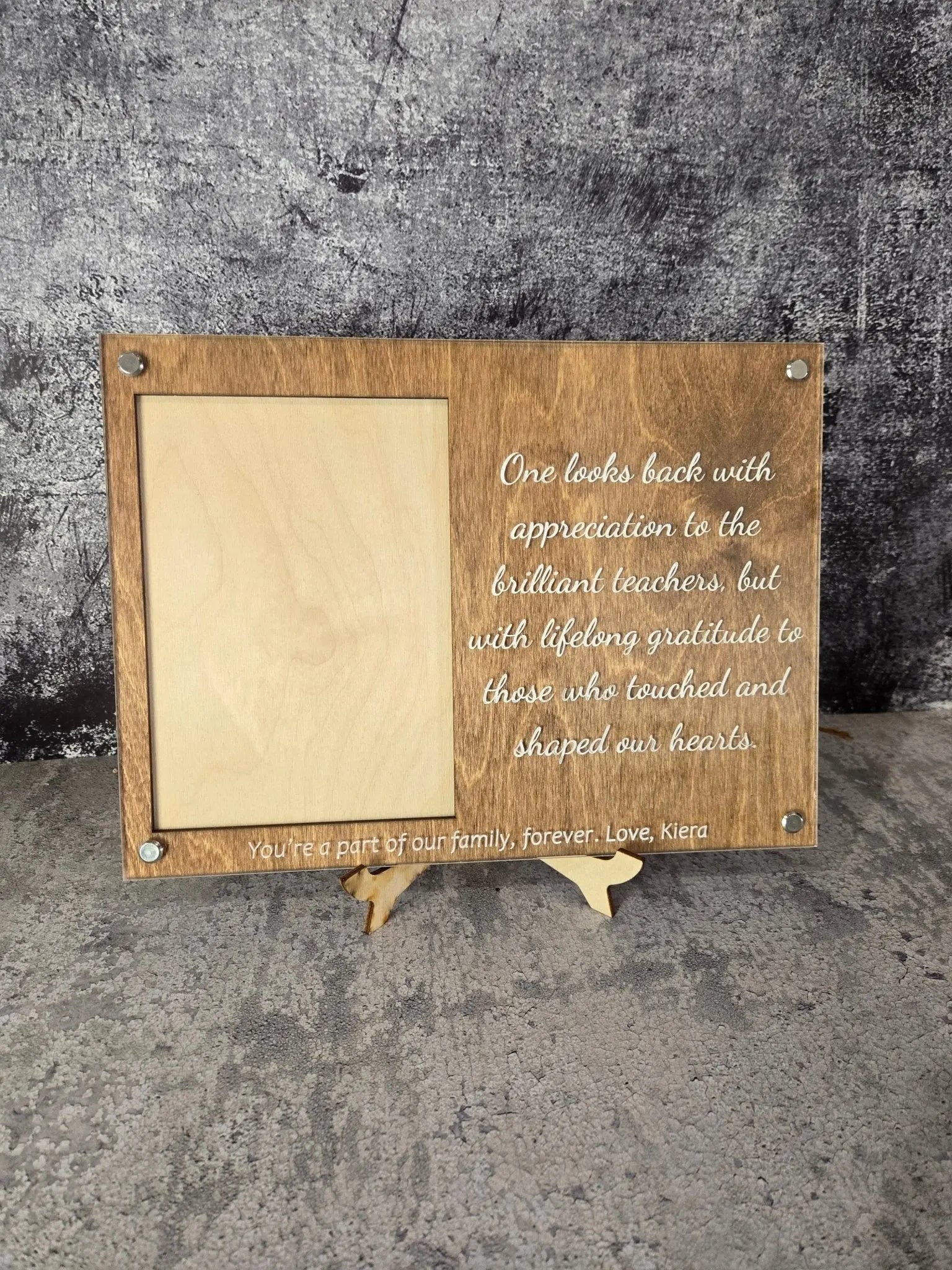 Personalized Engraved Picture Frame- Personalize With Your Favorite Quote or Personal Message by EverLee Creations, graphic tee main product photo