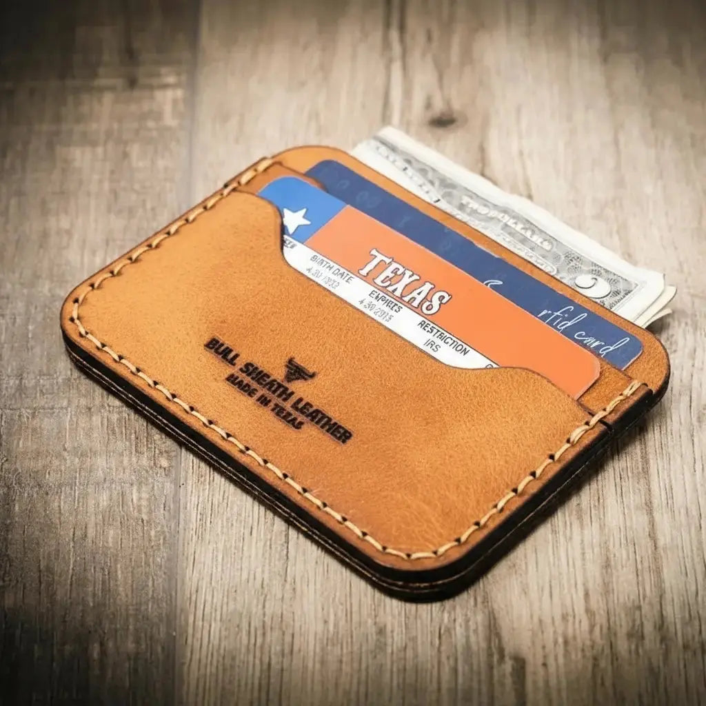 Pflugerville card wallet full grain leather view