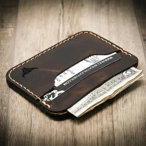 Pflugerville leather card wallet closeup
