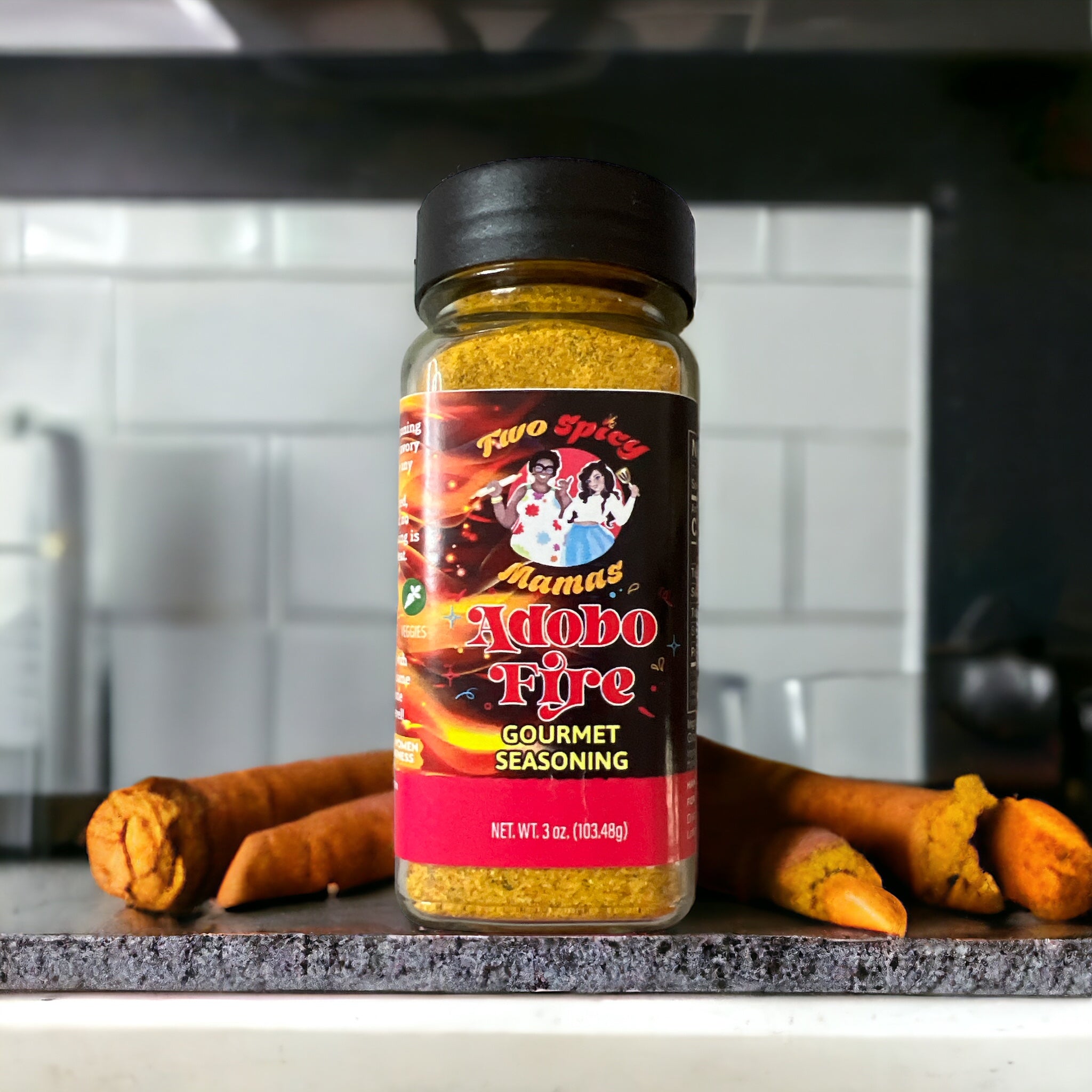 Adobo Fire Gourmet Seasoning by Two Spicy Mamas, Southern food gift main product photo