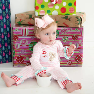 Pink Cookies For Santa Romper by Seven Lantern Lane, Southern lifestyle apparel main product photo